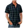 Men's Casual Hawaiian Shirt Short-sleeved European And American Plaid Shirt