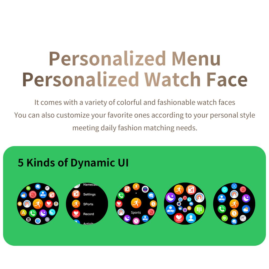 Sports Smart Watches 1.27 Inch High Definition Touch Screen Fitness Tracker with Heart Rate Monitoring Black
