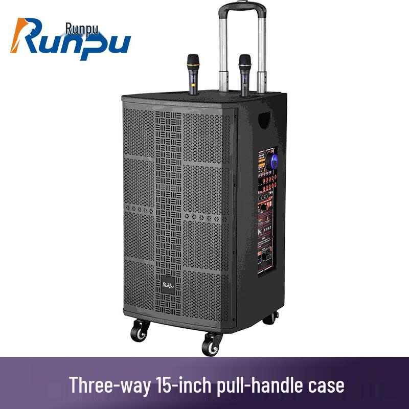 Runpu 15-inch 3-Way Portable PA System with Microphone (CN version)