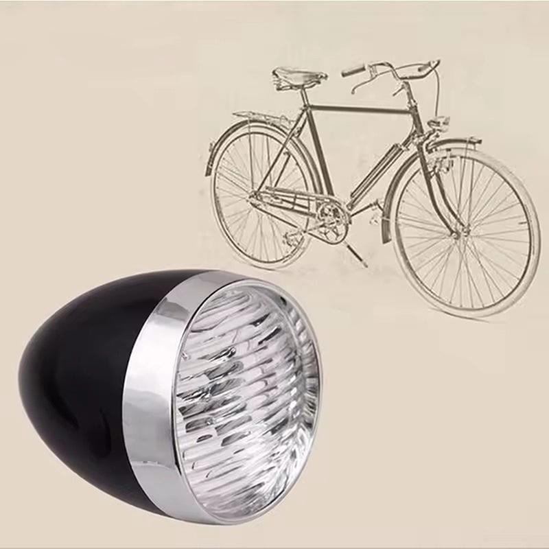 Klassischer Retro-Fahrradscheinwerfer ABS-Gehäuse 3-LED-Fahrradlicht Fahrrad Nachtfahr-Warnleuchte Frontleuchte Ohne Batterie