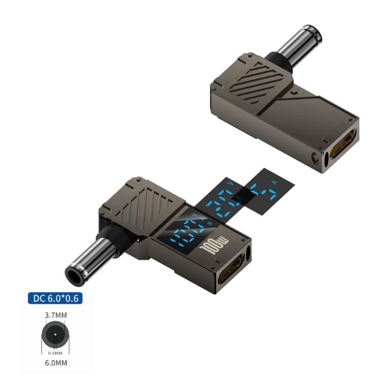 USB C auf Gleichstrom 100W PD Typ C Buchse auf Stecker Verbinder Mit Digitalanzeige für Monitore Spannungen Strom Leistung