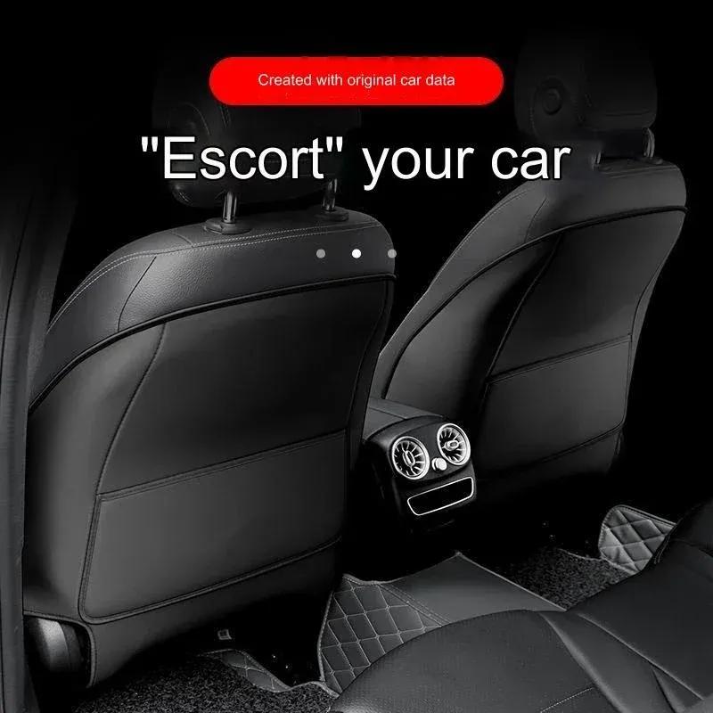 Car Seat Back Anti-kick Pad For Mercedes Benz A B C E G S Class GLC GLB GLE GLS CLA W213 Full Surround Leather Anti Dirty Mat