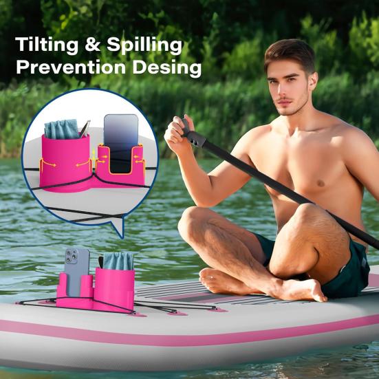 Držák na nápoje a telefon pro kajak, Držák na mobilní telefon a kelímek na paddleboard, Držák na láhev s vodou a rybářské náčiní pro surfové prkno, Příslušenství pro kajak