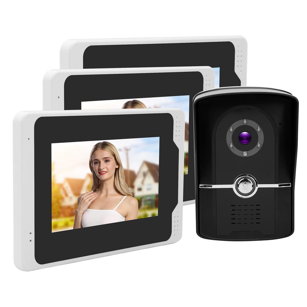 Wifi Video Doorphone 1080P HD 7in TFT LCD Display 3 Monitors Remote Monitoring 110 degrees  Night Vision