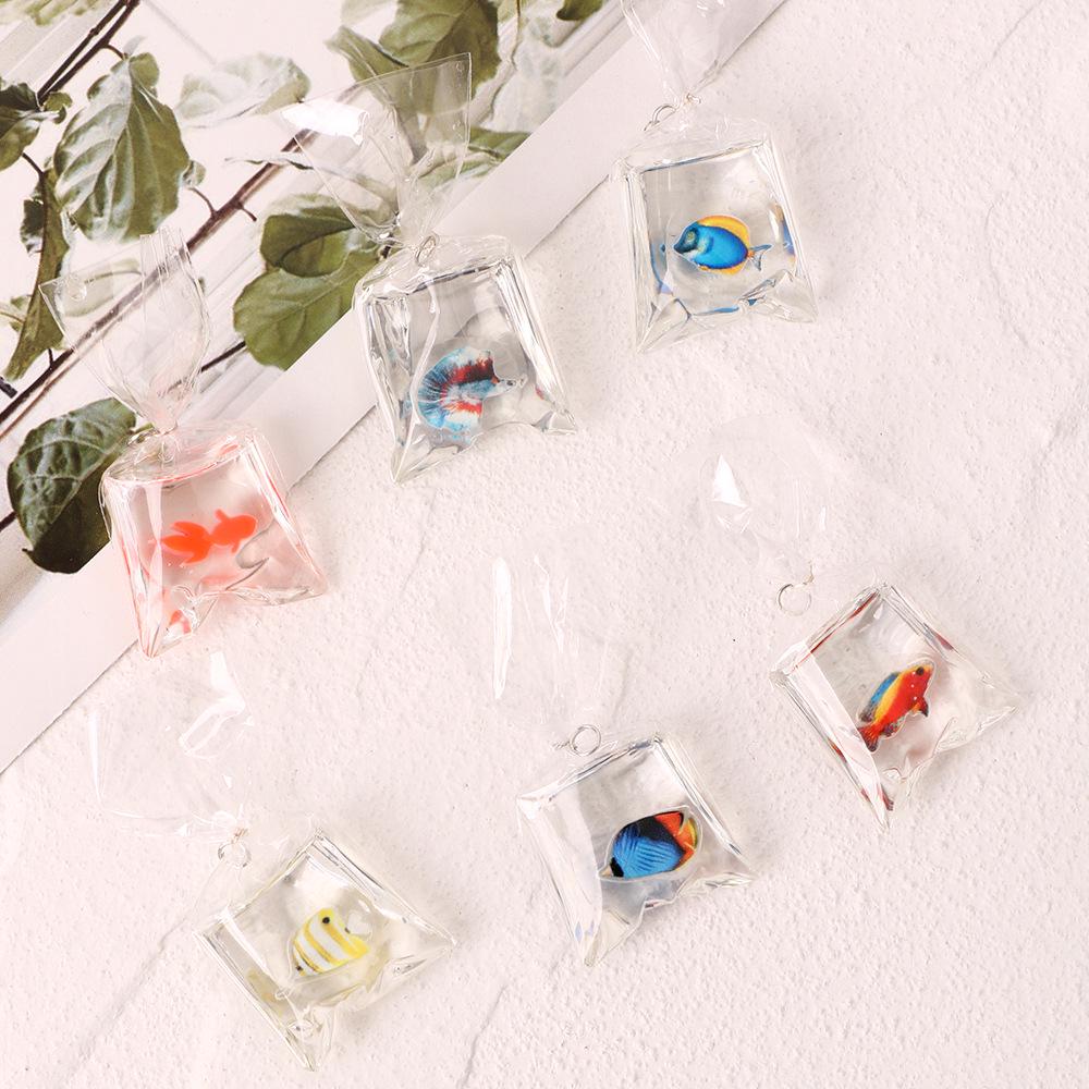 DIY Resin Goldfish Water Bag Keychain Pendant