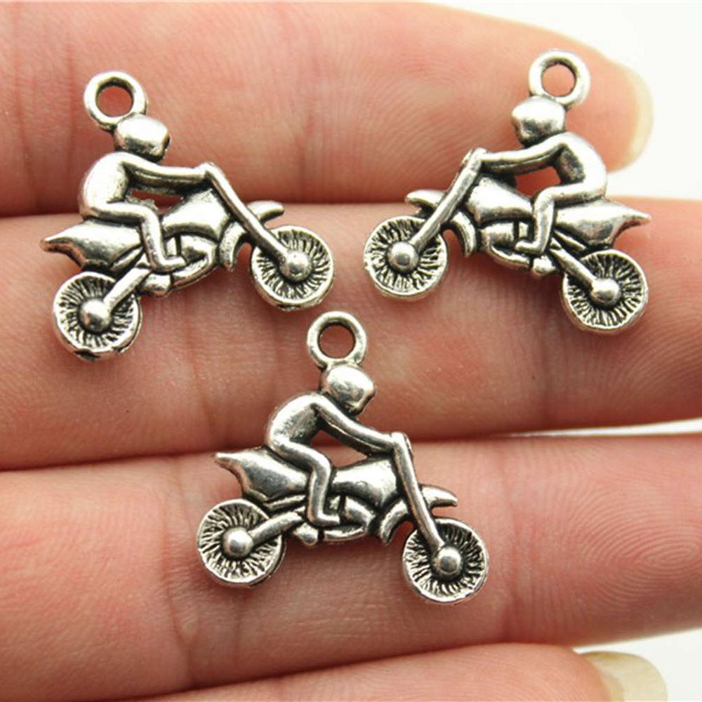 10pcs Motorcycle & Bikecycle Charms Pendants Antique Jewelry Making DIY Handmade CraftFor Jewelry Making