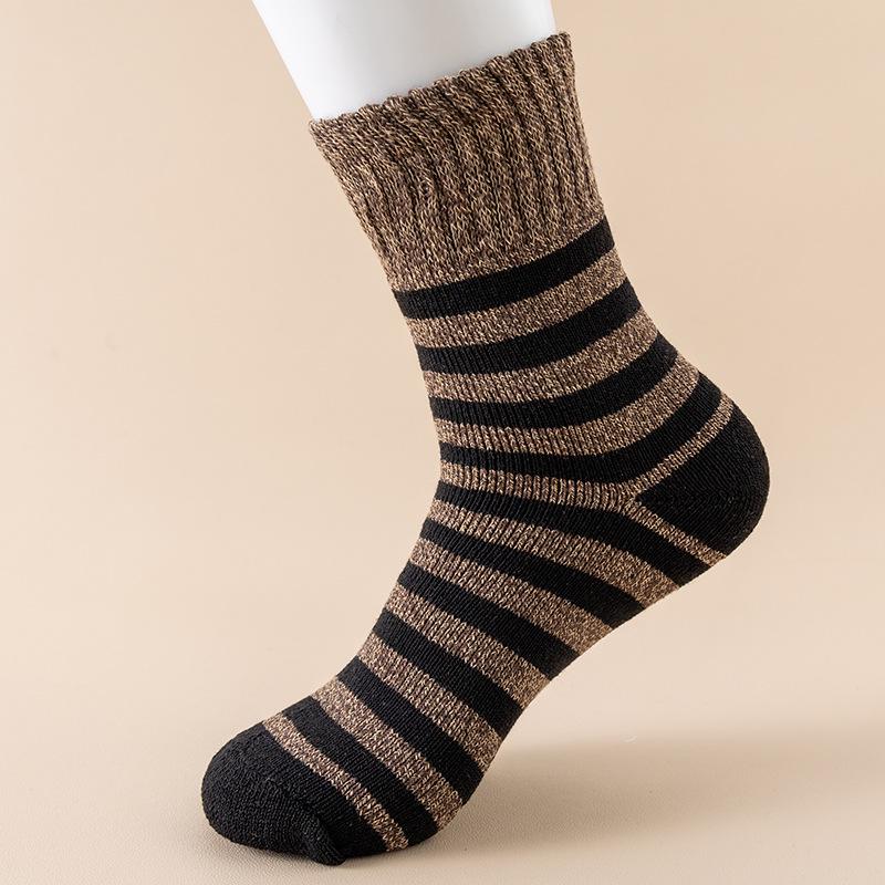 Terry Plus Velvet Thick Warm Unisex Mid-Tube Socks - Solid Color for Autumn and Winter