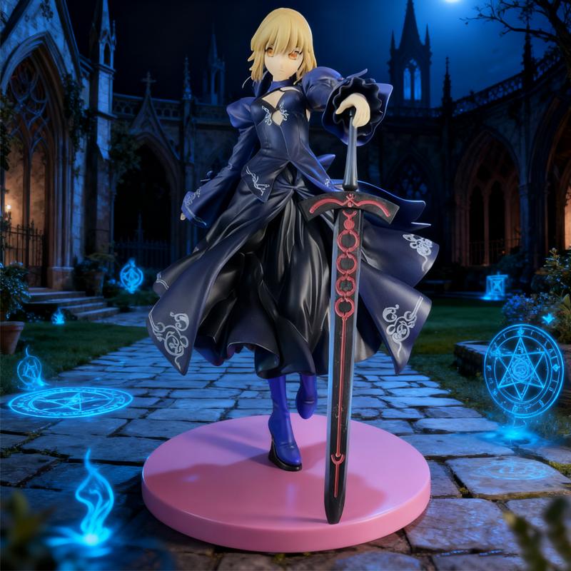 

25cm Fate/Stay Night Saber Alter Pvc Anime Figurine Formal Dress Version Swapable Stylish Room Decoration Desk Ornament Gift Kid Friendly Entertaining
