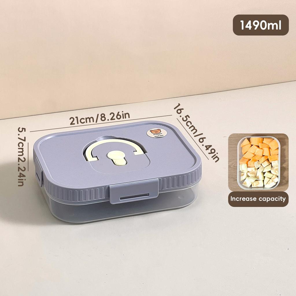 Large Capacity Plastic Bento Box With Compartment Microwave Heatable Divided Lunch Box For Kids Students Leak-proof Food Box