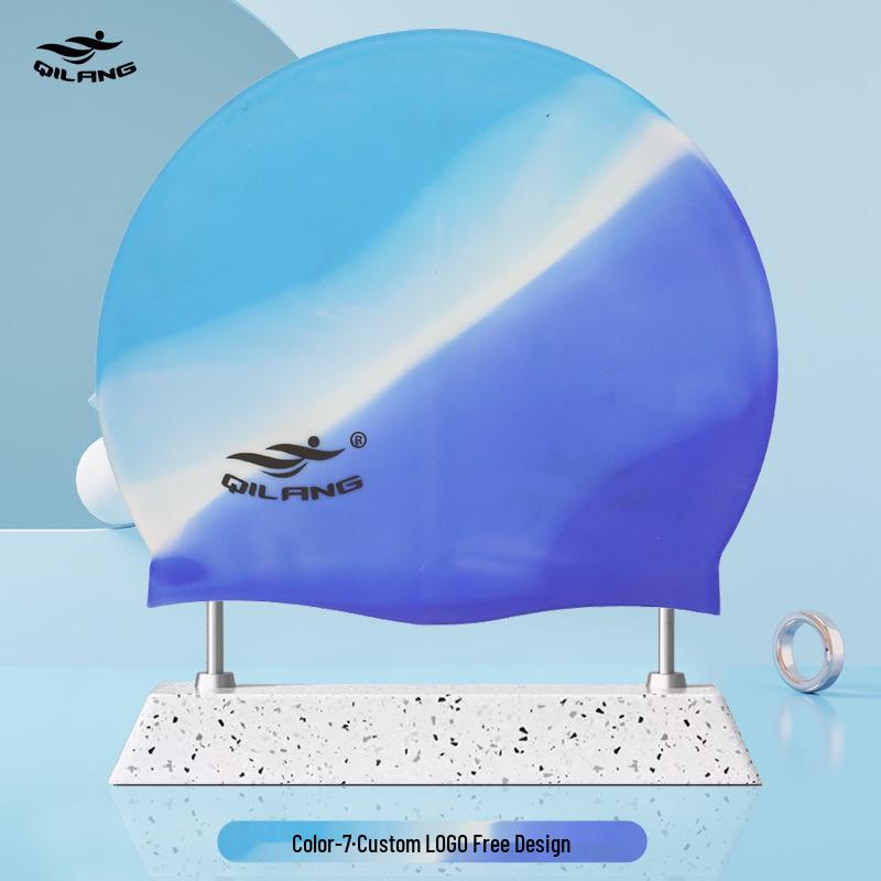 Qilang Wasserdichte Silikon-Badekappe für Erwachsene & Kinder - 50g, Langhaar-kompatibel, Kundenspezifisches Logo verfügbar