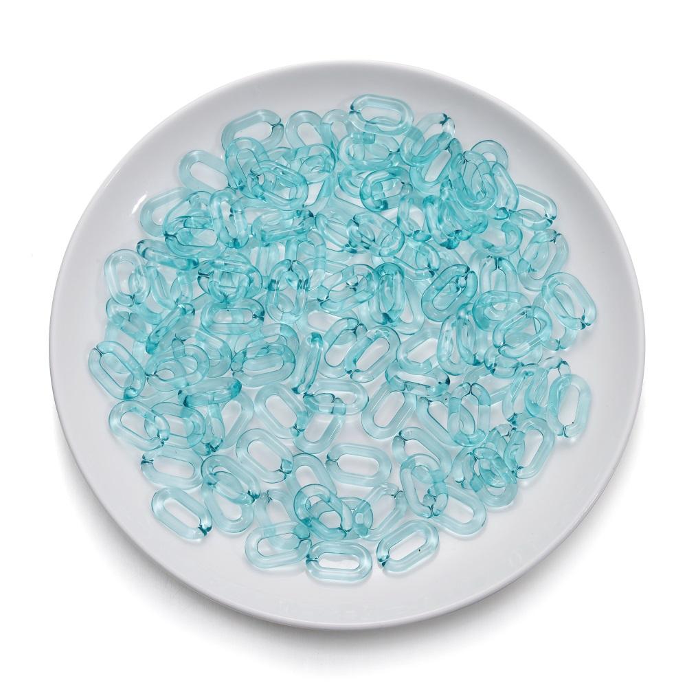 

50/100pcs Colorful Acrylic Link Chain Lobster Clasp Keychains for DIY Necklace Chain Jewelry Making Accessories Supplies 50Pcs небесно-голубой
