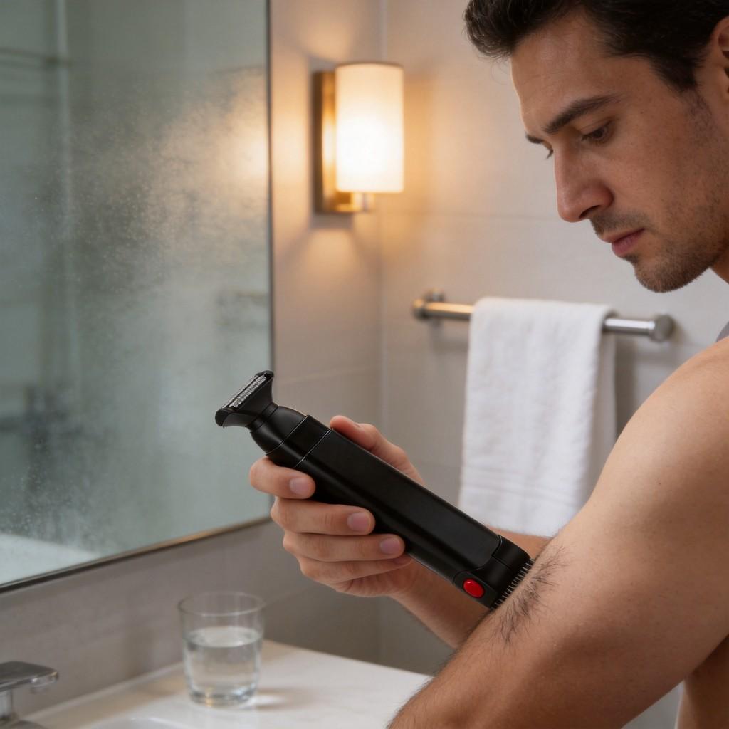 Electric Shaver Back Hair Trimmer With Usb Rechargeable Full Body Hair Removal Device For Men