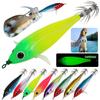 83mm Luminous Squid Lure Night Fishing Lamp Hook Double Hook Cuttlefish Attracting Lure Fish Shaped for Saltwater Freshwater