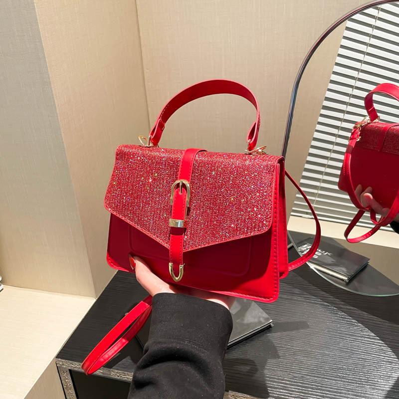 Popular fashion single shoulder oblique span small square bag retro foreign style women's bag 2025 new summer texture Korean version handbag