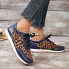 Fashion 2025 Hot Sale Ladies Shoes Lace-up Women's Vulcanize Shoes Fashion Leopard Print Plus Size Comfortable Outdoor Casual Shoes