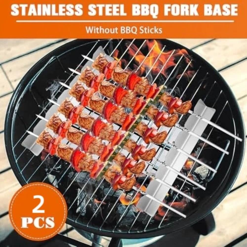 Anti-Slip Groove Skewer Holder Stainless Steel Barbecue Tools Kebab Stands  Patio Barbecue