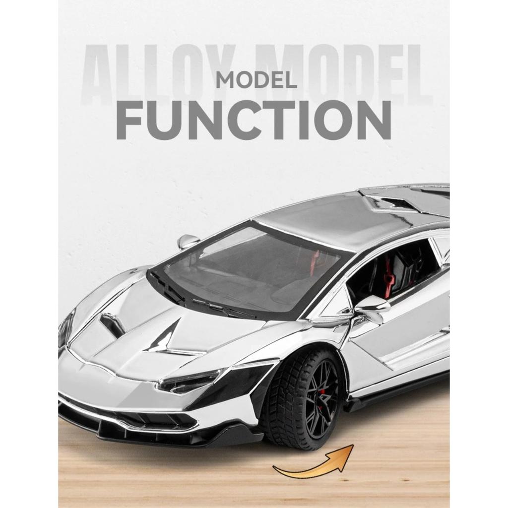 Electroplated 1/24 Lamborghini 770 Supercar Alloy Model Ornaments Toys Diecast Miniature Voiture Children Boy Gift Birthday