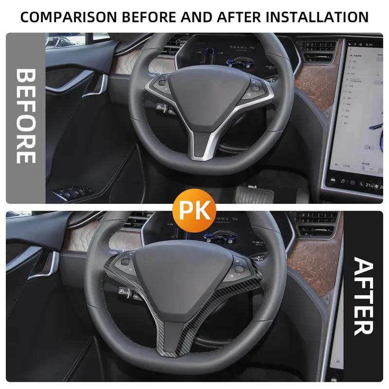 ABS Car Steering Wheel Frame Sticker for Tesla Model S Model X Inner Steering Wheel Decoration Trim Cover Accessories