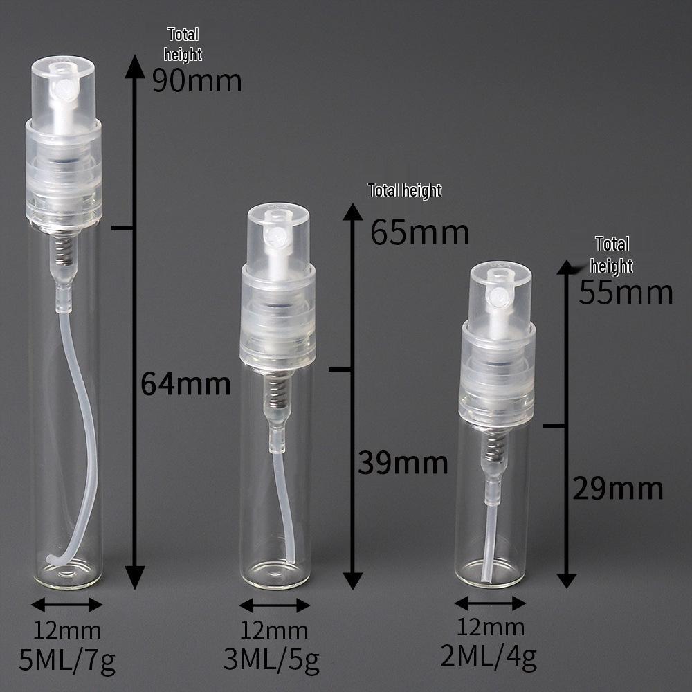 Glass Perfume Sample Decanter with Fine Mist Sprayer (2ml, 3ml, 5ml)