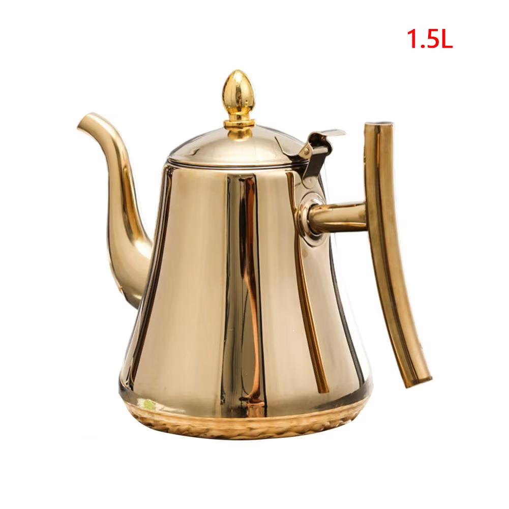 1.0L/1.5L/2.0L Thickened Stainless Steel Teapot Hotel Restaurant Household Induction Cooking Flower Tea Pot