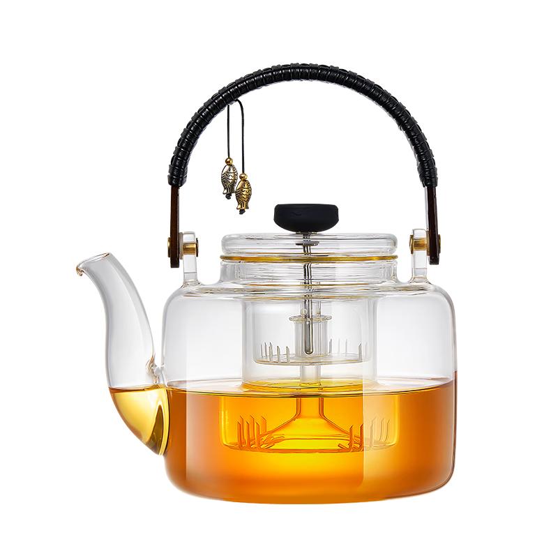 Yaji Glass Steam & Boil Teapot with Handle