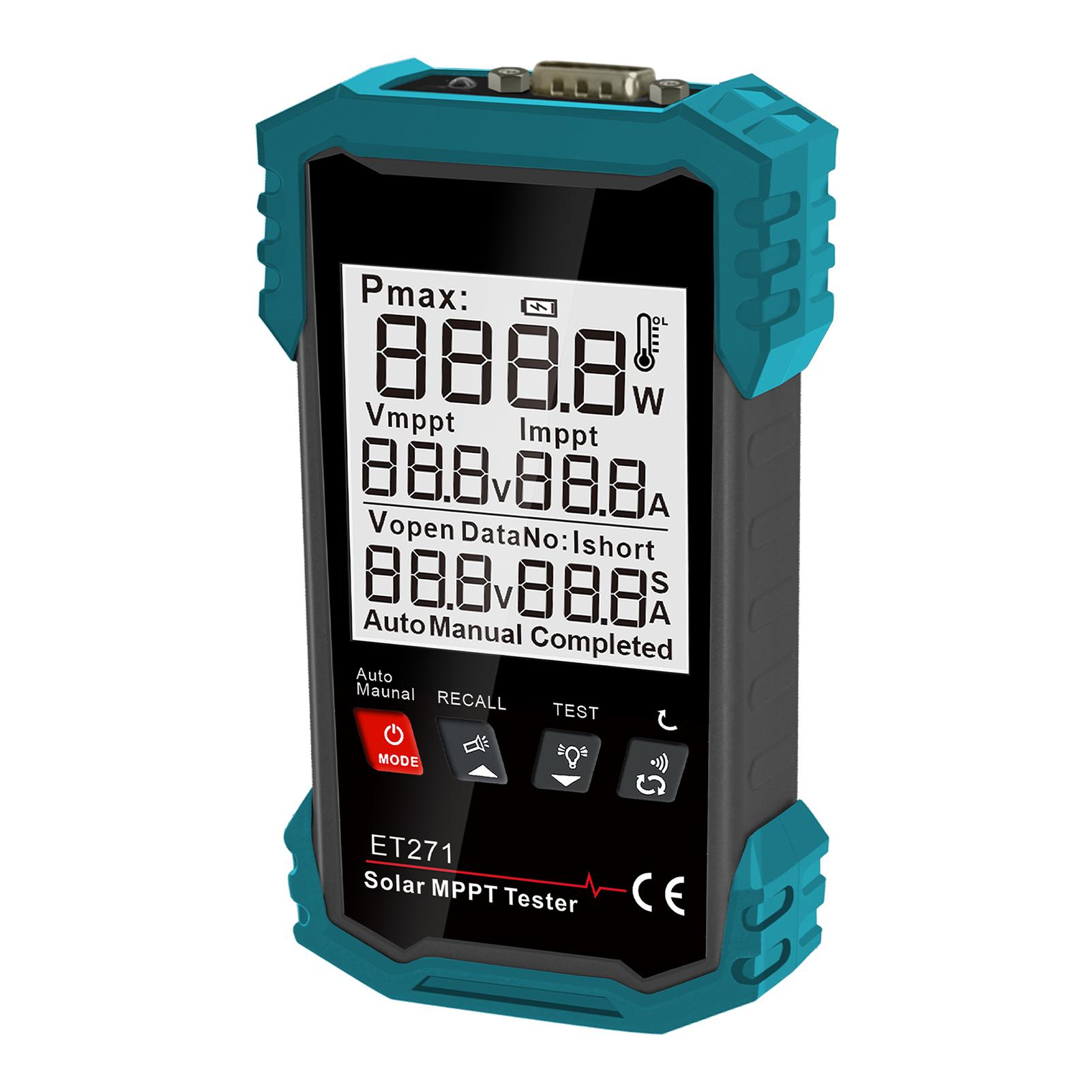 

1600W Solar Panel Tester, Portable Digital Solar MPPT Tester with Auto Manual Mode, Open Circuit Voltage, Maximum Power