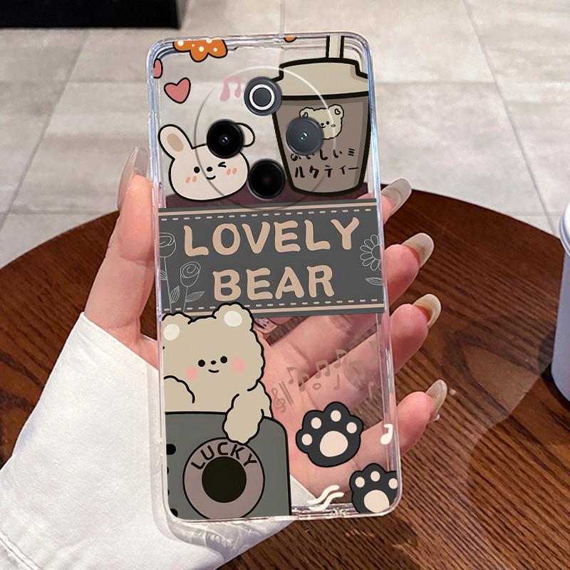 Jelly Casing For Vivo Y300 Pro Y300 Pro+ T4 Capa Clear Silicone Soft TPU Back Cover For Vivo IQOO Z10 Cute Rabbit Cat Phone Case