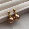 Vintage Elegant Minimalist Gold Pearl Earrings Classic Warm Pearl Earrings Earrings