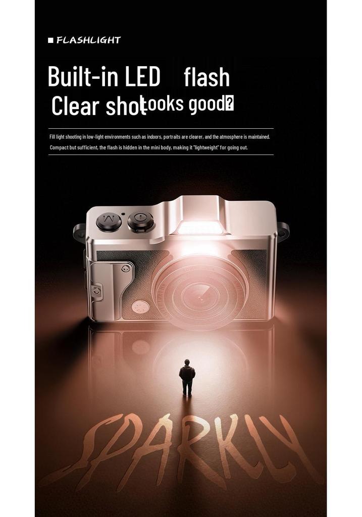 4K HD Retro Outdoor Travel Camera: Metal Body, Exquisite Compact Design for Video Recording