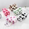 Cute Plush Cosmetic Bag Colored Love Pattern Makeup Organizer Storage Pouch Travel Portable Zipper Makeup Bag Large Pencil Case