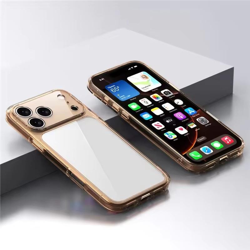 Luxusný Priehľadný Nárazuvzdorný Kryt pre iPhone 17Air 17 17Pro 17Pro Max Priehľadný Hybridný TPU+PC Ochranný Tvrdý Zadný Kryt