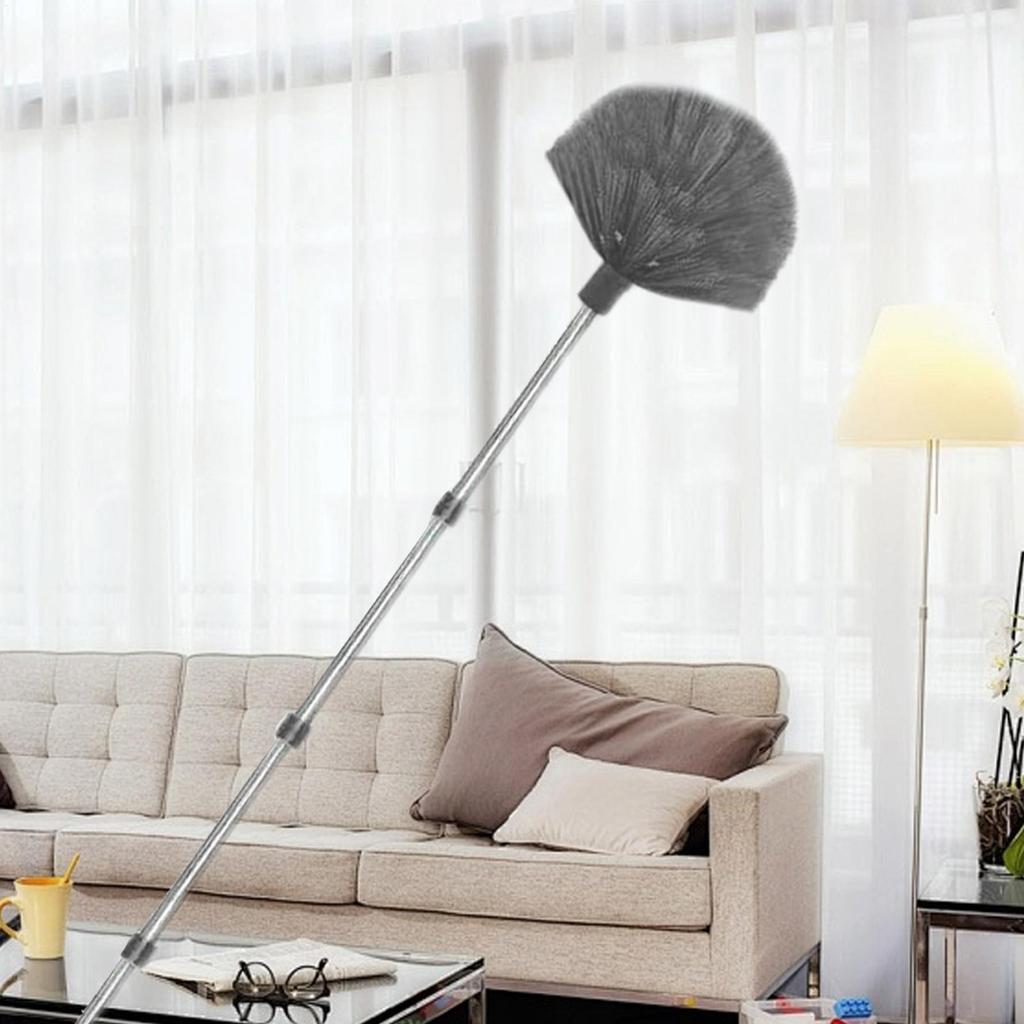 Ceiling Duster Long Handle Spider Web Cleaner Ergonomic Multi-Function Ceiling Fan Brush for Lampshade Window Wall Cleaning
