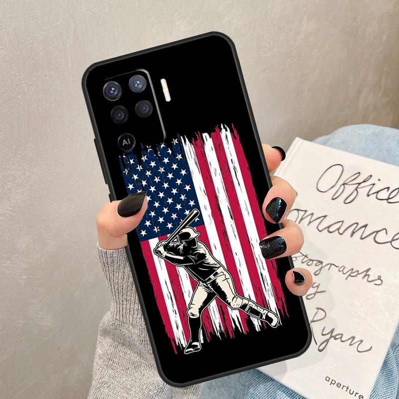Baseball Ball Case For Oppo A57 A17 A77 A18 A38 A58 A78 A98 A74 A54 A94 A80 A60 A40 A96 A76 A16 A15 A5 Pro