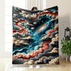 Layered Clouds and Galaxies with Vibrant Colors and a Cosmic Theme. for All Seasons Blanket Lunch Break Throw Gift