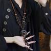 JMXD-Girls Necklace Ethnic Style Necklace Ethnic Style European and American Long Coconut Shell Wood Bead Retro Necklace