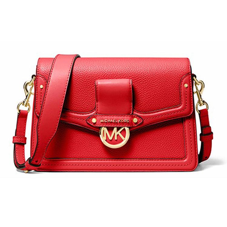 MICHAEL KORS Jessie Leather Crossbody Bag, Shoulder Bag Medium Women's Red 30F9GI6L2L-BRIGHT-RED
