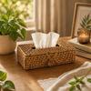 Eco Decx Handcrafted Rattan Tissue Box  Holder, Woven Tissue Paper Cover for Bathroom, Dining Table & Home Decor, 23 X 15 X 9 Cm