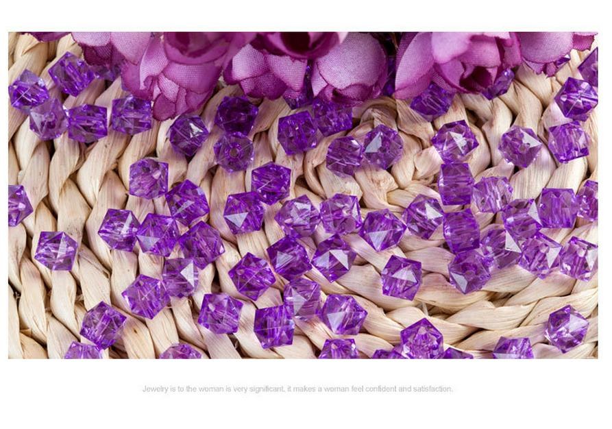 14mm Four-Sided Acrylic Square Beads for DIY Tissue Box Crafting
