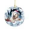 Acrylic Christmas Round Pendants 2D 2D Acrylic Hanging Ornaments  Merry Christmas