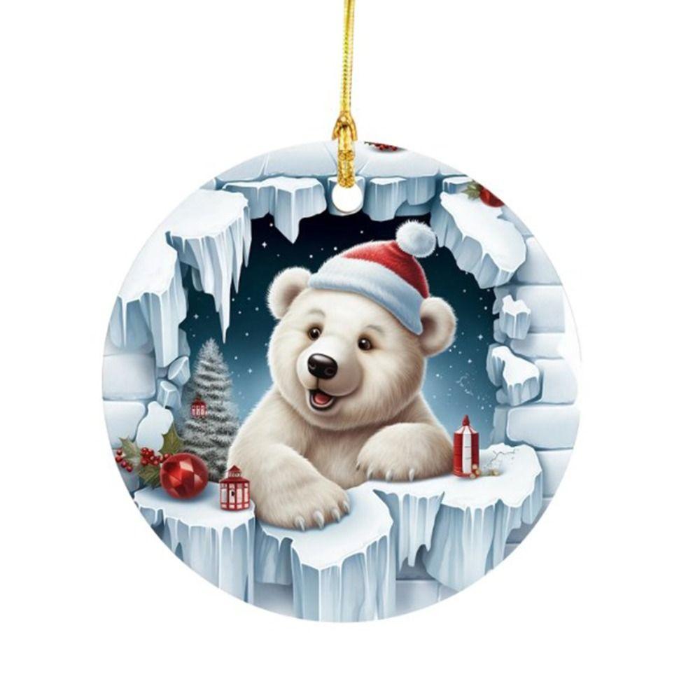 Elk Christmas Break Through Ornament 2D 2D Acrylic Hanging Ornaments  Party Props