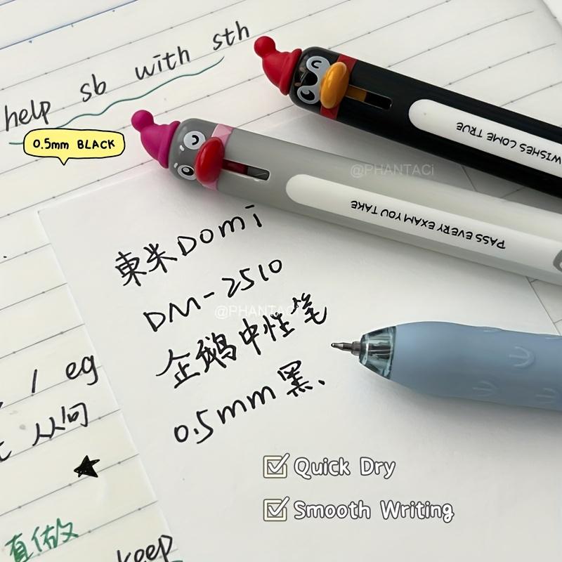 4Pcs Penguin Style Gel Pen 0.5mm Quick Dry Black Pen Creative Animal Style Writing Pen Office Supplies