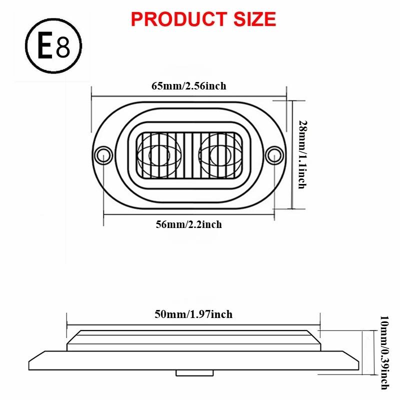 4PCS 2LED Smoked 12-24V Ice Bird Lens Creative Clearance Light Side Marker Light Signal Light for Truck Trailer