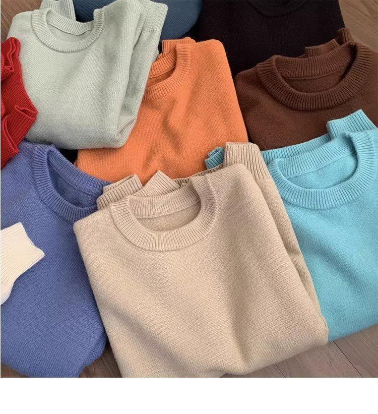 Men's Retro Knit Base Layer - Loose Fit for Autumn & Winter