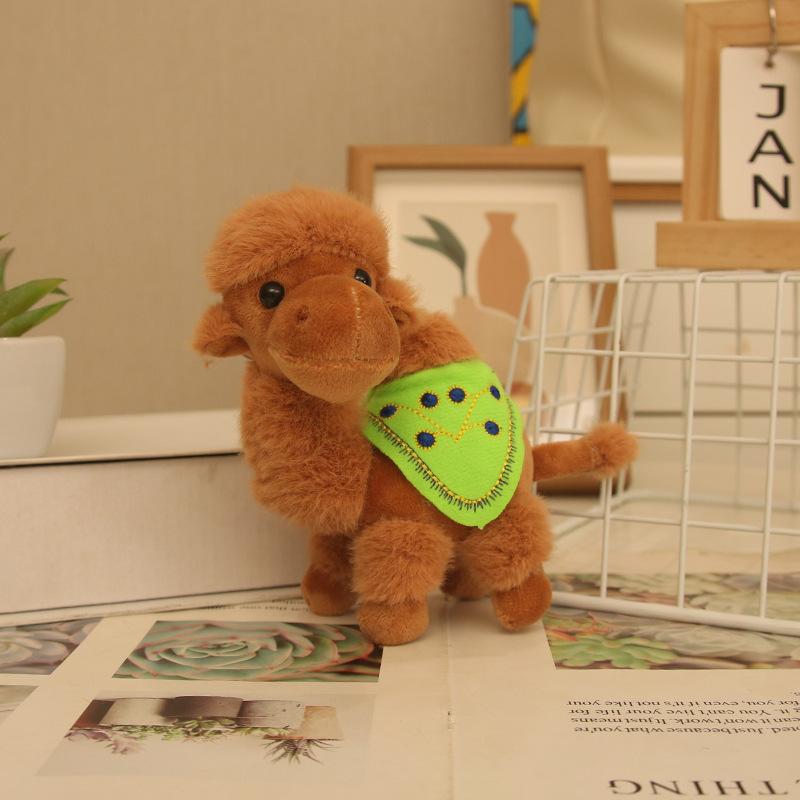 Niedliche Wüstenglocke liegendes kleines Kamel Anhänger Plüschtier Puppe Taschenanhänger Schlüsselanhänger Plüschpuppe