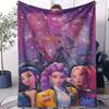 K-pop Girl Group HUNTR/X Starlight Themed Flannel Blanket for Adult Quality Soft Warm Universal Blanket for Travel Picnic Home