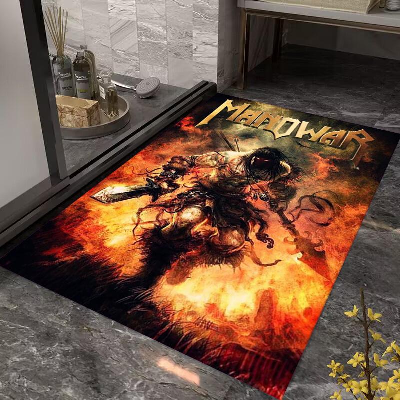 Manowar: Alfombra Power Glory Adecuada para todas las estaciones Decoración del hogar Arte para la habitación Felpudo