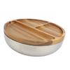 304 Stainless Steel Mixing Bowl Serving Bowl With Wood Lid Food Storage Salad Bowl For Kitchen Cooki