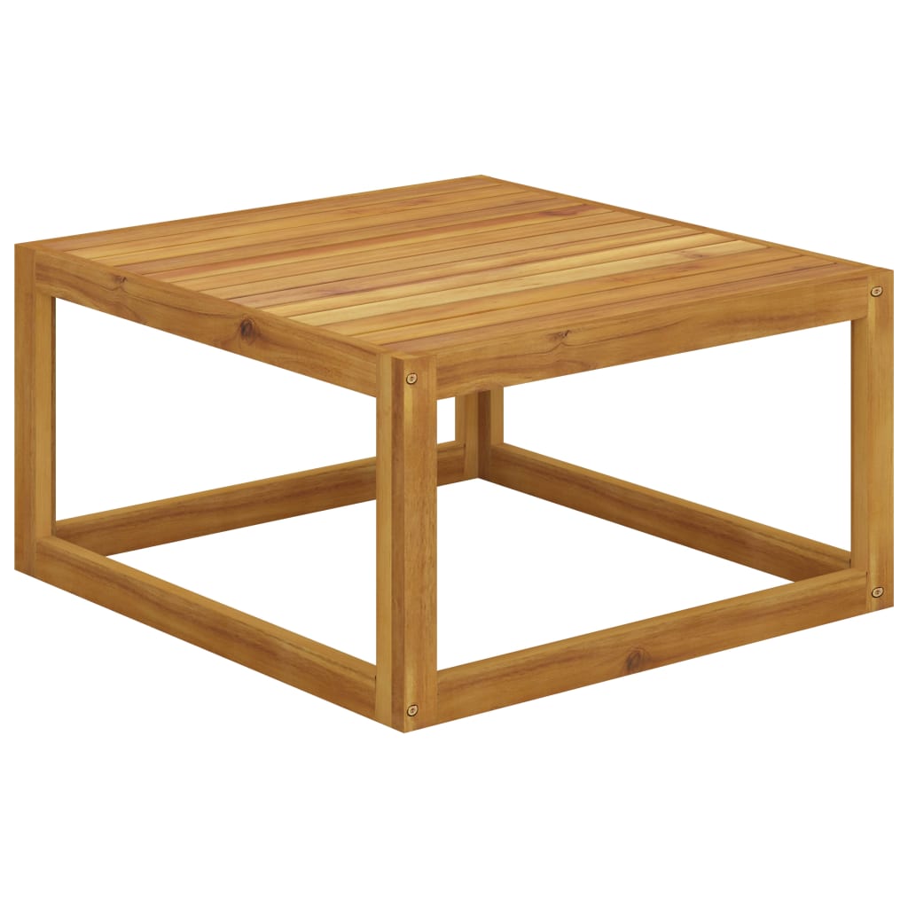 4 Piece Garden Lounge Set with Cream Cushions Solid Acacia Wood