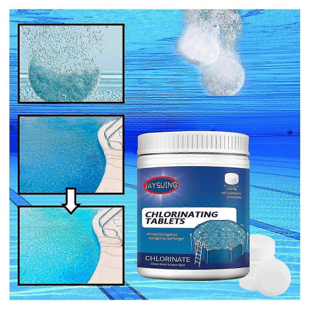 Jaysuing Pool Effervescent Tablets, Multi-Purpose Fast Dissolving Cleaner for Swimming Pool