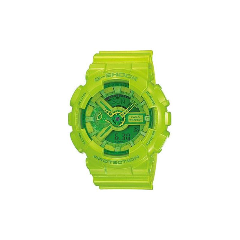 

Casio LCD/Pointer Dual Display Series G-SHOCK Fancy Color Vibrant Street Dual Display Movement Quartz Movement Resin Strap Japanese and GA-110B-3D зелёный